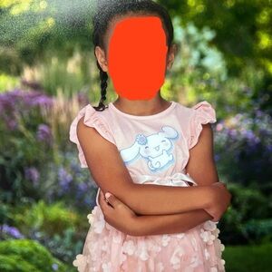 Sanrio Cinnamoroll Pink Dress with Floral Details Size 5-6